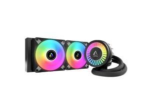 ARCTIC COOLING Liquid Freezer III - 240 A-RGB (Black): All-in-One CPU Water Cooler with 240mm radiator and 2x P12 PWM PST A-RGB fan, compatible Intel LGA1700, 1851 and AMD AM4, AM5 - Black color