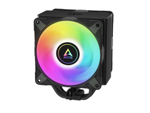 Freezer 36 A-RGB (Black) – Black CPU Cooler for Intel Socket LGA1700 and AMD Socket AM4, AM5, Direct touch technology, duo 12cm Pressure Optimized Fan with A-RGB lighting in push pull configuration