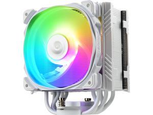 Enermax ETS-T50 Axe ARGB White CPU Air Cooler, 230W+ TDP for Intel/ AMD Universal Socket, AM4 / LGA 1700/1200/1151, 5 Direct Contact Heat Pipes, 120mm PWM Fan LGA 1700 Compatible - White