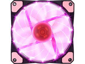 APEVIA CF12SL-SPK Pink LED Case Fan w/ Anti-Vibration Rubber Pads