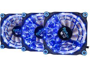 APEVIA 312L-DBL 120mm Blue LED 4pin+3pin Case Fan w/15x Anti-Vibration Rubber Pads (3 in 1 pack) - Retail APEVIA 312L-DBL 120mm Blue LED 4pin+3pin Case Fan w/15x Anti-Vibration Rubber Pads (3 in 1 pack) - Retail