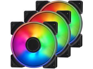 Fractal Design Prisma AL-12 PWM 120mm Addressable RGB LED Long Life Sleeve  Bearing Computer Case Fan 3-Pack 