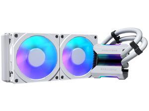 Phanteks Glacier One 240MPH D-RGB AIO Liquid CPU Cooler, Infinity Mirror Pump Cap Design, 2x Silent 120mm MP PWM Fans, 2x D-RGB Halos Fan Frames, White, PH-GO240MPH_DWT01 Phanteks Glacier One 240MPH D-RGB AIO Liquid CPU Cooler, Infinity Mirror Pump Cap Design, 2x Silent 120mm MP PWM Fans, 2x D-RGB Halos Fan Frames, White, PH-GO240MPH_DWT01