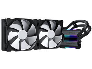 Phanteks Glacier One 280MP D-RGB AIO Liquid CPU Cooler, Infinity Mirror Pump Cap Design, 2x Silent 140mm MP PWM Fans, Black, PH-GO280MP_DBK01 Phanteks Glacier One 280MP D-RGB AIO Liquid CPU Cooler, Infinity Mirror Pump Cap Design, 2x Silent 140mm MP PWM Fans, Black, PH-GO280MP_DBK01