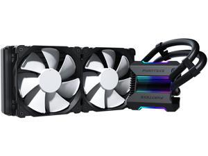 Phanteks Glacier One 240MP D-RGB AIO Liquid CPU Cooler, Infinity Mirror Pump Cap Design, 2x Silent 120mm MP PWM Fans, Black Phanteks Glacier One 240MP D-RGB AIO Liquid CPU Cooler, Infinity Mirror Pump Cap Design, 2x Silent 120mm MP PWM Fans, Black