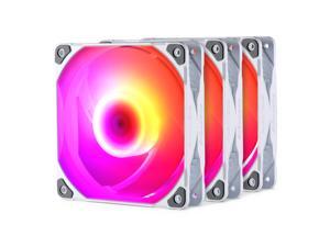 Phanteks M25-120 D-RGB fan, High-Airflow radiator performance, PWM control up to 2000RPM, ARGB/DRGB lighting, Daisy-Chain cable, White,3 Pack