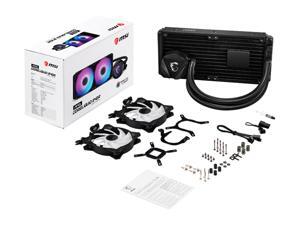 MSI MAG CORELIQUID 240R AIO Liquid CPU Cooler, 240mm Radiator, Dual 120mm PWM Fans, RGB Lighting Controlled by Software MSI MAG CORELIQUID 240R AIO Liquid CPU Cooler, 240mm Radiator, Dual 120mm PWM Fans, RGB Lighting Controlled by Software