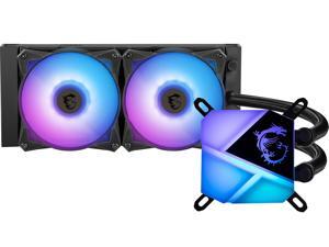 MSI MAG Series CORELIQUID C240 AIO Liquid CPU Cooler, 240mm Radiator, Dual 120mm ARGB PWM Fans, ARGB Lighting Controlled by Software LGA 1700 Ready