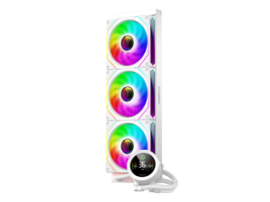GAMEMAX 360 Digital WH, Liquid CPU Cooler 360mm Addressable ARGB Pump Fans 290W TDP AIO Water Cooler