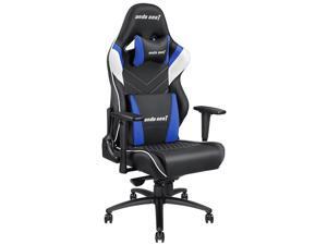 Anda Seat Assassin King Series Big and Tall Gaming Chair, High-Back Desk and Office Chair 400LB With Lumbar Support and Headrest (Black/White/Blue) AD4XL-03-BWS-PV