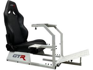 GTR Simulator GTA-WHT-S105LBK GTA Model Racing Simulator White Frame with Black Real Racing Seat, Driving Simulator Cockpit Gaming Chair with Gear Shifter Mount GTR Simulator GTA-WHT-S105LBK GTA Model Racing Simulator White Frame with Black Real Racing Seat, Driving Simulator Cockpit Gaming Chair with Gear Shifter Mount