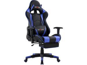 Ficmax Massage Gaming Chair Reclining Racing Office Chair High Back Video Game Chair Ergonomic Gamer Chair with Footrest Height Adjustable Computer Chair with Headrest and Lumbar Support (Black/Blue) Ficmax Massage Gaming Chair Reclining Racing Office Chair High Back Video Game Chair Ergonomic Gamer Chair with Footrest Height Adjustable Computer Chair with Headrest and Lumbar Support (Black/Blue)