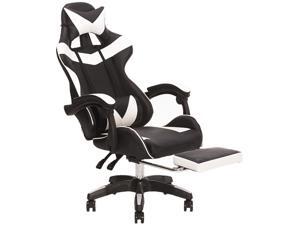 WEI&WEN Gaming Chair, Office Computer Game Chair, Height Adjustment Recliner Swivel Rocker with Headrest and Lumbar Pillow E-Sports Chair (Black/White) WEI&WEN Gaming Chair, Office Computer Game Chair, Height Adjustment Recliner Swivel Rocker with Headrest and Lumbar Pillow E-Sports Chair (Black/White)