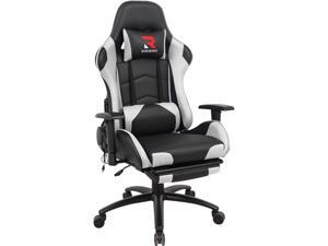 Massage Racing Chair with Retractable Footrest Gaming Chair - Computer Office Adjustable Lumbar Cushion Headrest Swivel Rocking Function Desk Chair 5 Colors Massage Racing Chair with Retractable Footrest Gaming Chair - Computer Office Adjustable Lumbar Cushion Headrest Swivel Rocking Function Desk Chair 5 Colors
