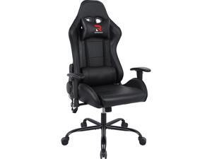 High Back Bonded Leather Ergonomic Massage Computer Gaming Chair Racing Desk Office Chair- Swivel Adjustable Armrest Soft Headrest&Backrest High Back Bonded Leather Ergonomic Massage Computer Gaming Chair Racing Desk Office Chair- Swivel Adjustable Armrest Soft Headrest&Backrest
