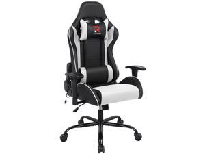 High Back Bonded Leather Ergonomic Massage Computer Gaming Chair Racing Desk Office Chair- Swivel Adjustable Armrest Soft Headrest&Backrest High Back Bonded Leather Ergonomic Massage Computer Gaming Chair Racing Desk Office Chair- Swivel Adjustable Armrest Soft Headrest&Backrest
