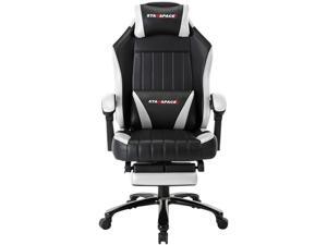 High Back Big & Tall 350lb Memory Foam Ergonomic Reclining Gaming Chair Metal Base - Adjustable Back Angle and Retractable Footrest Racing Executive Computer Desk Office Chair with Thick Padded Arms High Back Big & Tall 350lb Memory Foam Ergonomic Reclining Gaming Chair Metal Base - Adjustable Back Angle and Retractable Footrest Racing Executive Computer Desk Office Chair with Thick Padded Arms