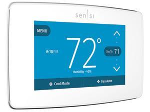 Emerson Sensi Touch Wi-Fi Thermostat with Touchscreen Color Display for Smart Home, White