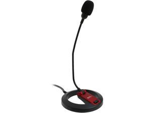 SYBA CL-ME-606 Black Red 3.5mm Connector Goose Neck Desktop Microphone