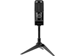 Aluratek AUVM01F Black USB Connector Rocket USB Microphone, Studio Grade Recording & Streaming, for PC and Mac