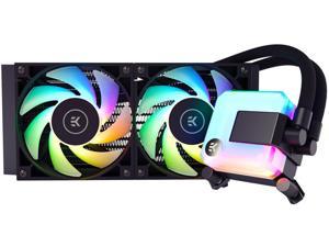 EK 240mm AIO D-RGB All-in-One Liquid CPU Cooler with EK-Vardar High-Performance PMW Fans, Water Cooling Computer Parts, 120mm Fan, Intel 115X/1200/2066, AMD AM4, (240mm AIO) LGA 1700 Compatible