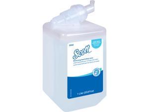 Scott Control Moisturizing Hand & Body Lotion (35362), White, Fresh Fragrance, 1.0 L Bottles, 6 Bottles / Case