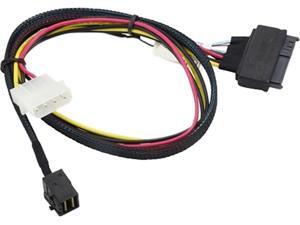 Supermicro Cable CBL-SAST-0957 Copper Cable OCuLink SFF-8611 to U.2 SFF-8639 with 4 Pin Brown Box