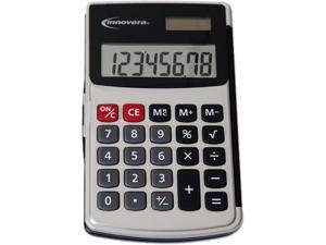 Innovera 15920 Handheld Calculator, Hard Flip Case, 8-Digit LCD, Dual Power, Silver Innovera 15920 Handheld Calculator, Hard Flip Case, 8-Digit LCD, Dual Power, Silver
