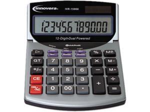 Innovera 15966 15966 Compact Desktop Calculator, 12-Digit LCD