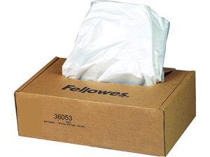 Fellowes 36053 Powershred Shredder Bags f/Models SB-95C, DM17C, Clear, 100 Bags & Ties/Carton