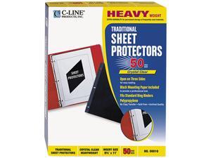C-line 00010 Side-Loading Sheet Protectors, Open On 3 Sides, Heavy Weight, Letter, 50/Box C-line 00010 Side-Loading Sheet Protectors, Open On 3 Sides, Heavy Weight, Letter, 50/Box