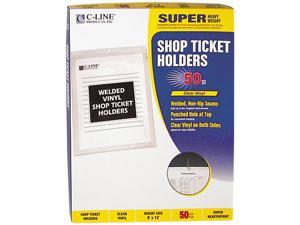 C-line 80912 Vinyl Shop Seal Ticket Holders, Top-Load, 9 x 12, Clear, 50/Box