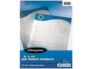 Wilson Jones 21441 Job Ticket Holder, Non-Glare Finish, Clear Front/Frosted Back, 10/Pack