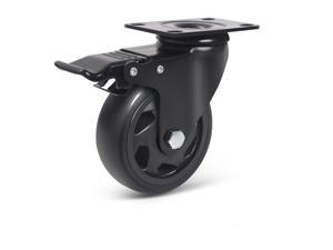 Nippon Labs 4 Inch Swivel Caster Wheels with 2 Brakes  Screws No Noise Wheels Heavy Duty  300 lbs Per Caster Black Pack of 4