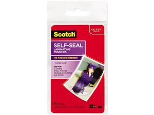 3M Self-Sealing Laminating Pouches, Glossy, 2 15/16 x 3 15/16, Wallet Size, 5/Pack