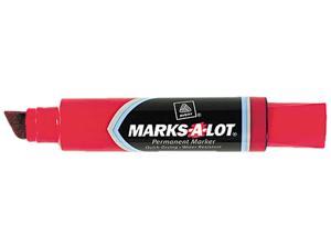 Marks-A-Lot 08882 Permanent Marker, Large Chisel Tip, Yellow, Dozen 