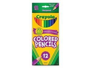 Crayola 68-4012 Long Barrel Colored Woodcase Pencils, 3.3 mm, Assorted Colors, 12/Set