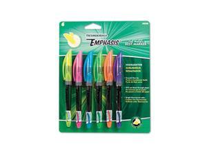 Ticonderoga Emphasis Pocket Style Highlighters, Chisel Tip, BE, GN, OE, PK, PE, YE 6/PK Ticonderoga Emphasis Pocket Style Highlighters, Chisel Tip, BE, GN, OE, PK, PE, YE 6/PK
