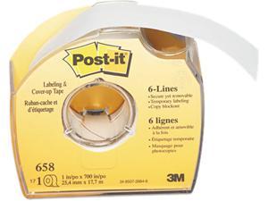 Post-it 658 Removable Cover-Up Tape, Non-Refillable, 1" x 700" Roll