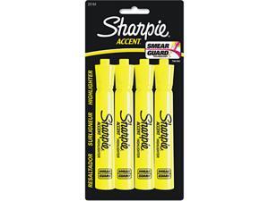 Sharpie Accent 25164PP Accent Tank Style Highlighter, Chisel Tip, Fluorescent Yellow, 4/Set Sharpie Accent 25164PP Accent Tank Style Highlighter, Chisel Tip, Fluorescent Yellow, 4/Set