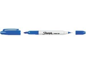 Sharpie, 32003, Twin-Tip Marker, Fine, Ultra Fine Point Type - Blue Alcohol Based Ink - 12/DZ, 1 Dozen
