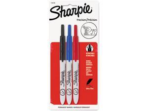Sharpie 1735794 Retractable Ultra Fine Tip Permanent Marker, Black, Blue, Red, 3/Set Sharpie 1735794 Retractable Ultra Fine Tip Permanent Marker, Black, Blue, Red, 3/Set