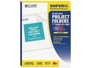 C-line 62138 	Deluxe Non-Glare Vinyl Project Folders, Letter Size, 8.5" x 11", 50/Box