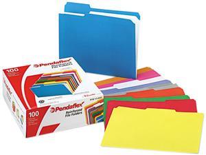 Pendaflex Pastel Color File Folders 1/3 Cut Top Tab Letter Assorted 100/Box