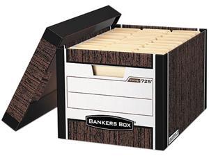 Bankers Box 00725 - R-Kive Max Storage Box, Letter/Legal, Locking Lid, Woodgrain, 12/Carton