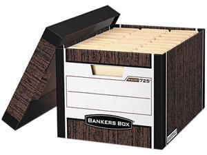 Bankers Box 0072506 R-Kive Max Storage Box, Letter/Legal, Locking Lid, Woodgrain, 4/Carton