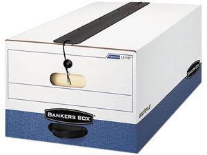 Bankers Box 12112 Liberty Plus Storage Box, Legal, String/Button, White/Blue, 12/Carton Bankers Box 12112 Liberty Plus Storage Box, Legal, String/Button, White/Blue, 12/Carton