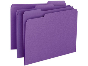 Smead 13043 File Folders, 1/3 Cut Top Tab, Letter, Purple, 100/Box
