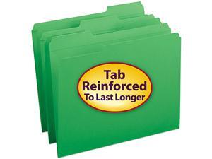 Smead 12134 File Folders, 1/3 Cut, Reinforced Top Tab, Letter, Green, 100/Box Smead 12134 File Folders, 1/3 Cut, Reinforced Top Tab, Letter, Green, 100/Box