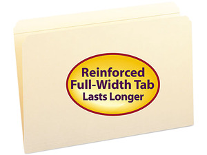 Smead 15310 File Folders, Straight Cut, Reinforced Top Tab, Legal, Manila, 100/Box